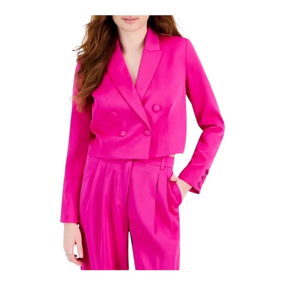 Lucy Paris Blazer Pink Women Cropped XS